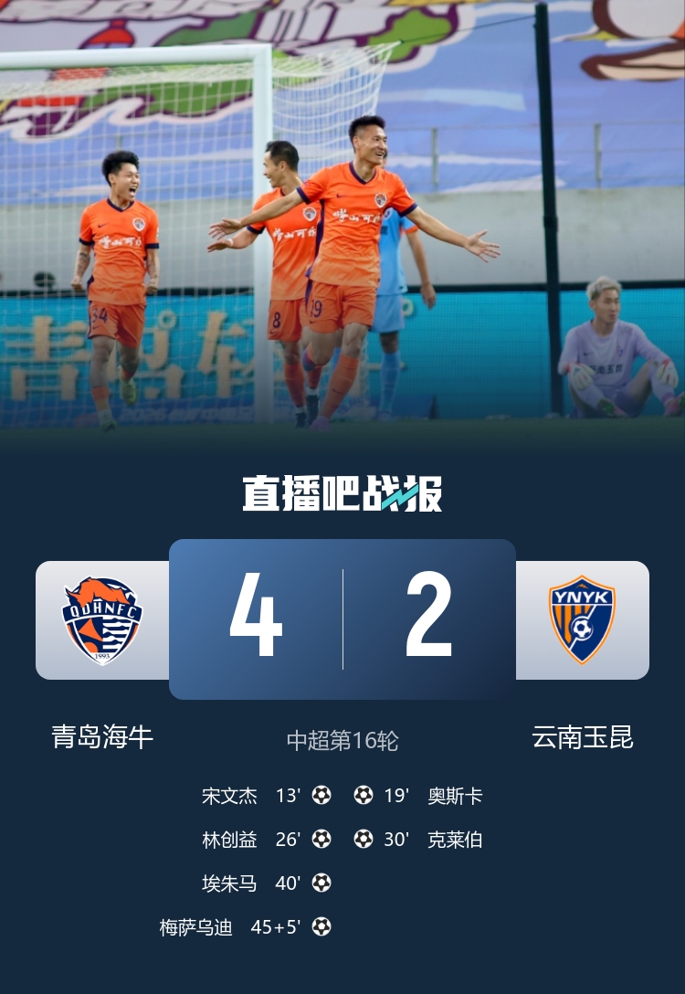 海牛4-2终结4连败 宋文杰2传1射林创益0度角破门 海牛4-2终结4连败 宋文杰2传1射林创益0度角破门