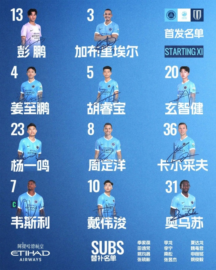 深圳新鹏城首发:韦斯利戴袖标 三外援齐聚中前场
