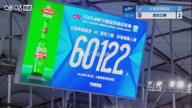 60122人!大连主场战平武汉三镇刷新球市纪录