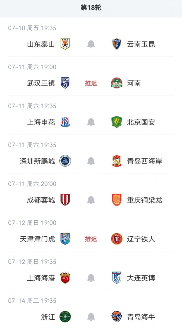 台风巴威搅局 中超第18轮三场延期 台风巴威搅局 中超第18轮三场延期