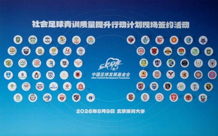 中国足球发展基金会签约72家社会青训机构 两年来输送117名国字号球员